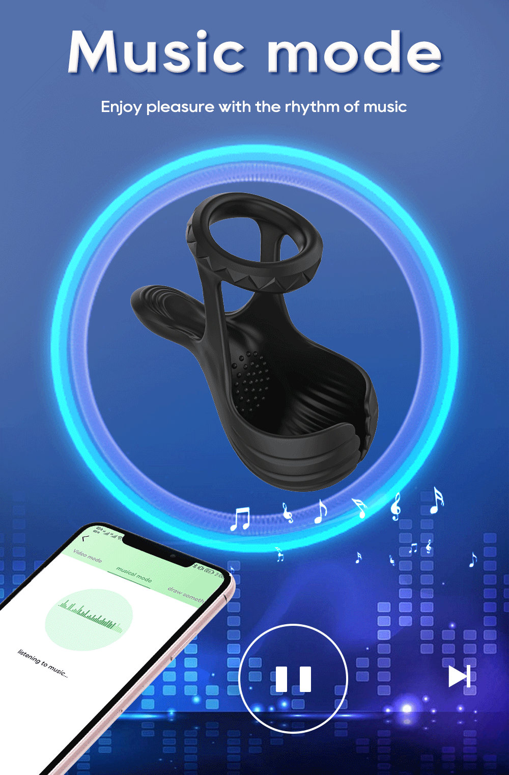 Vibrating Cock Ring - APP Control - image 10
