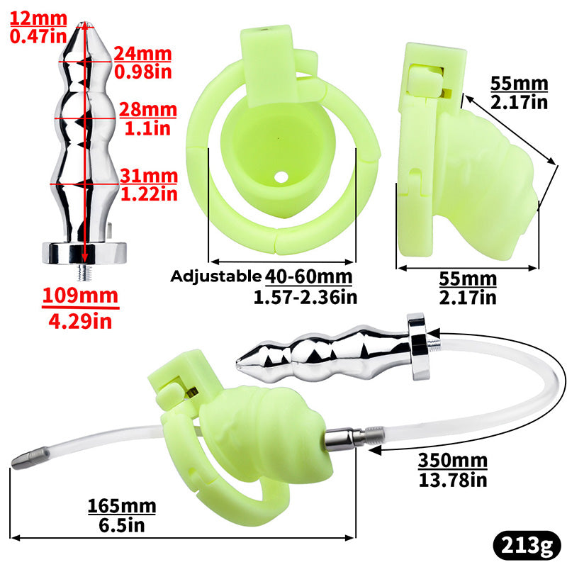 Adjustable Handcuff Resin Chastity Cage - M Cage + Catheter & Butt Plug -L - image 9