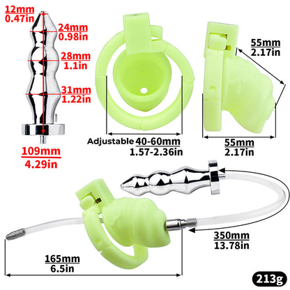 Adjustable Handcuff Resin Chastity Cage - M Cage + Catheter & Butt Plug -L - image 9