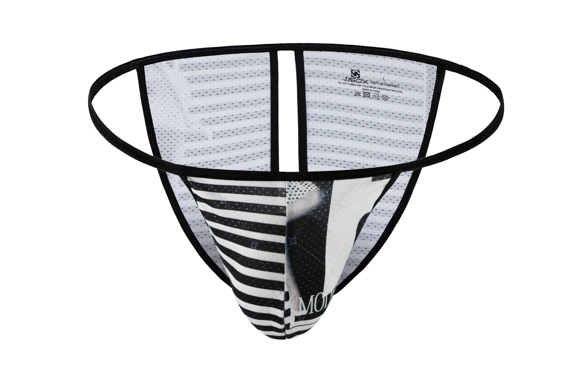 Men's Printed Triangle Low-Rise Briefs - Black and White - XL - image 31