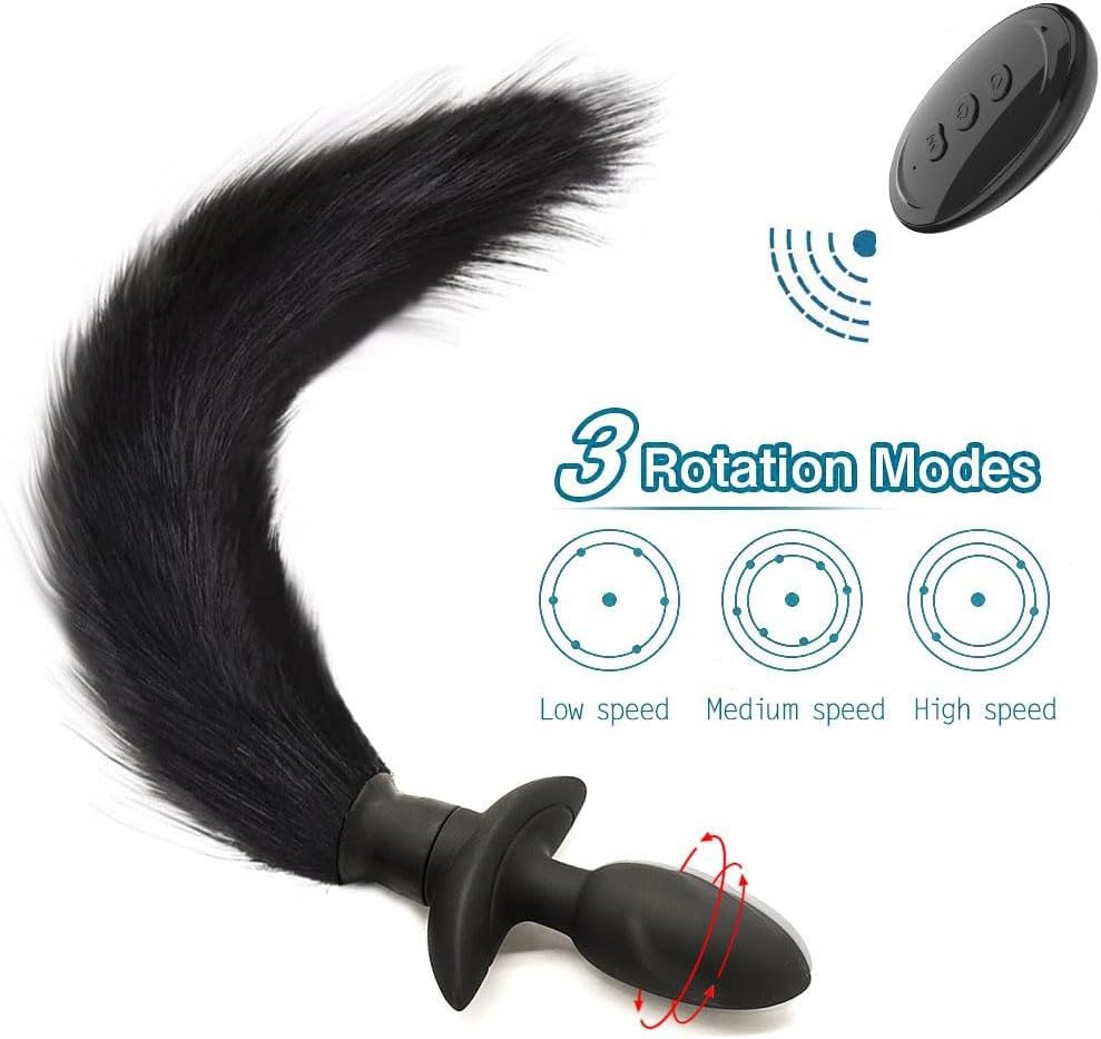 Vibrating Foxy Tail Silicone Anal Plug - Black - image 9