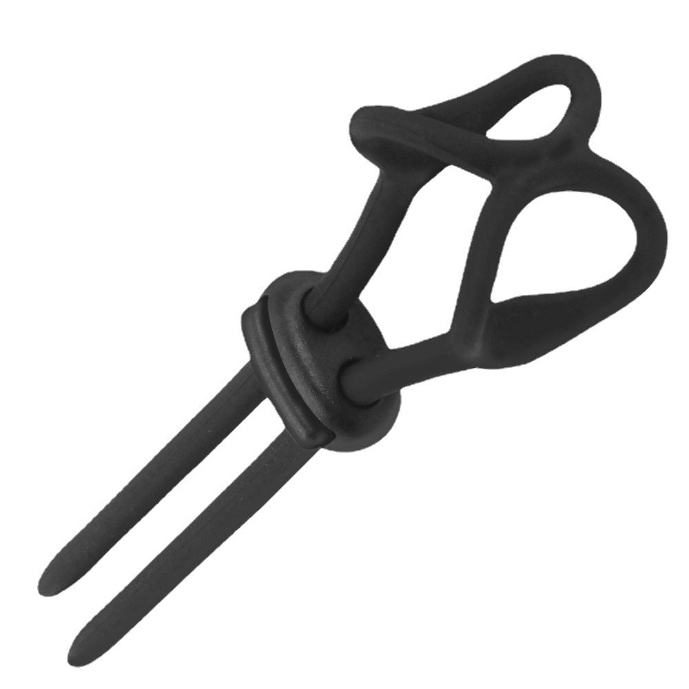 Sweet Magic Silicone Cross Cock Ring - Black - image 0