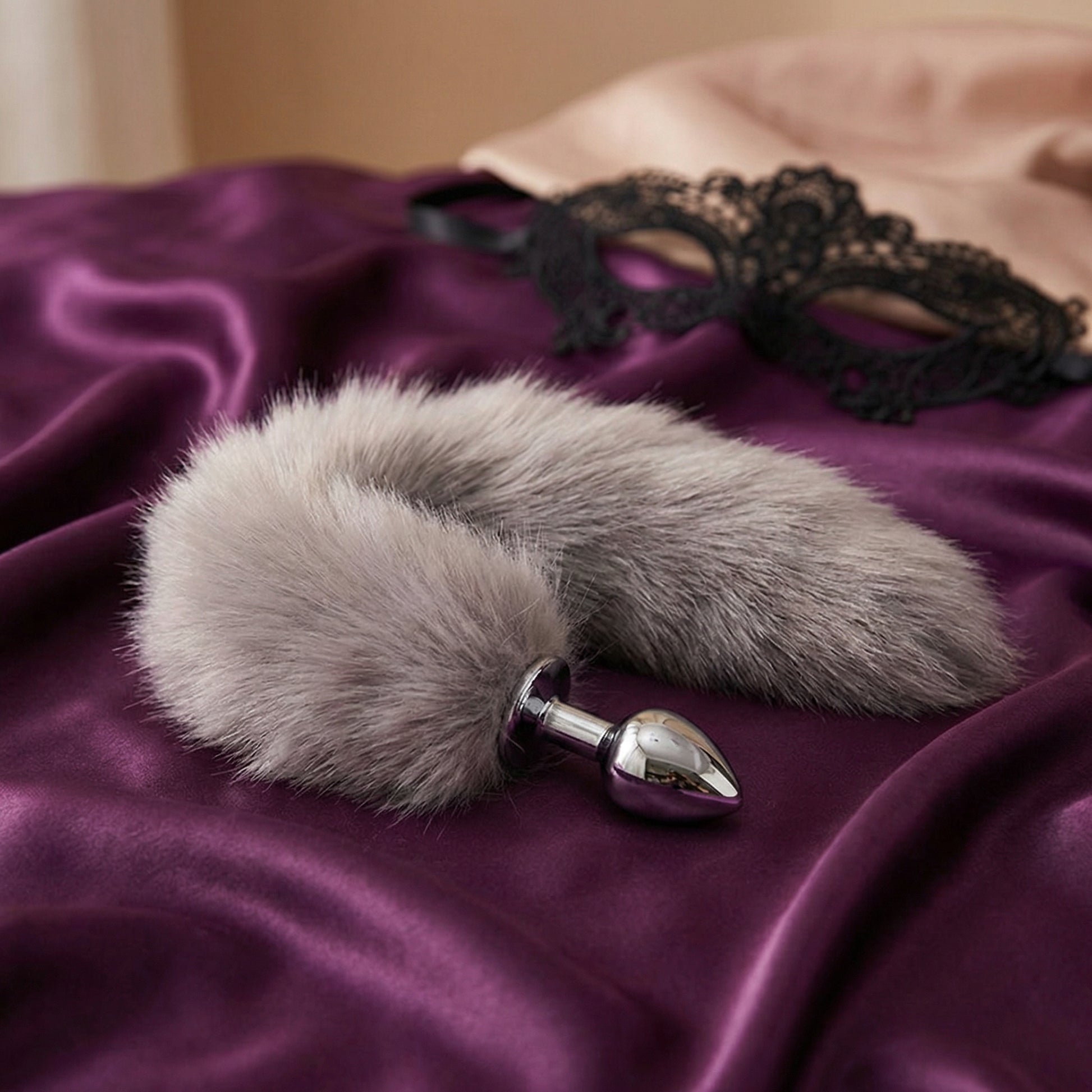 Gray Fox Tail Butt Plug • 18.1 Inch Tail - image 6