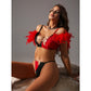 Chain Feather Sexy 2PC Lingerie Set - image 6