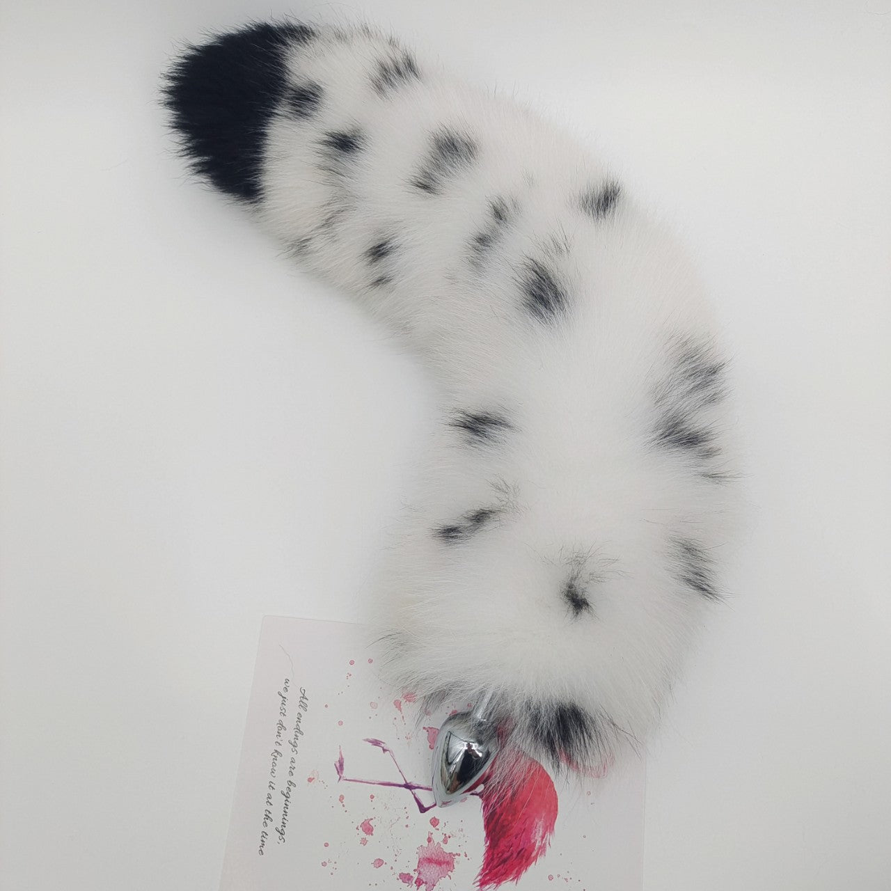 Spotted Color Handmade Detachable Plug Fox Tail - 40cm - image 0