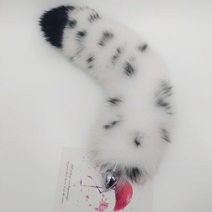 Spotted Color Handmade Detachable Plug Fox Tail - 40cm - image 0