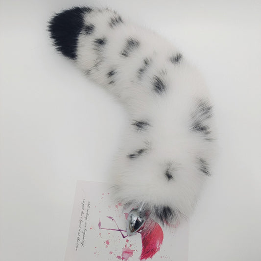 Spotted Color Handmade Detachable Plug Fox Tail - 40cm - image 0