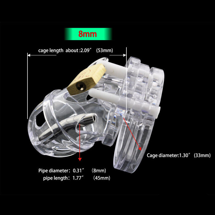  Transparent Chastity Cage with Catheter Tube - 8mm tube - image 3