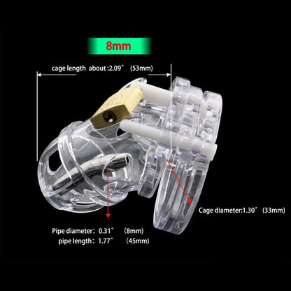  Transparent Chastity Cage with Catheter Tube - 8mm tube - image 3