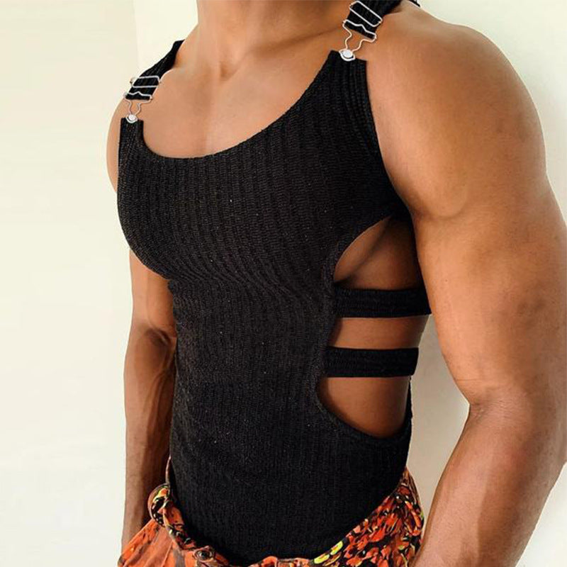Mens Workout Sleeveless Vest Muscle Tank Tops - Black - XXXL - image 4