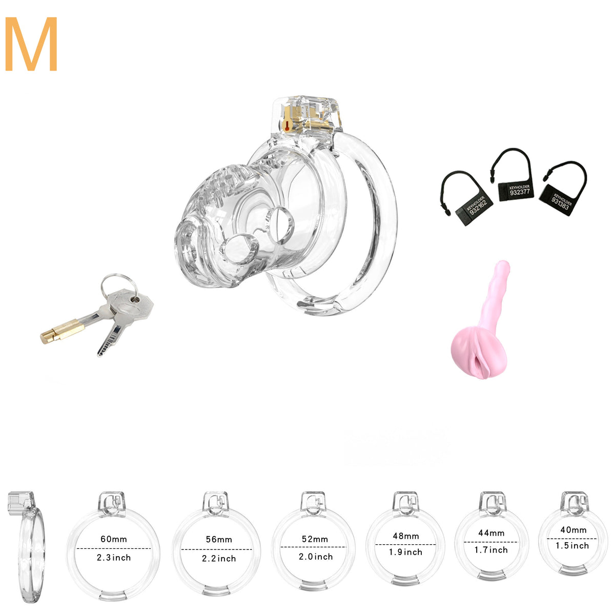 Elastic Male Chastity Cage - Clear - M - image 8