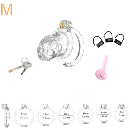 Elastic Male Chastity Cage - Clear - M - image 8