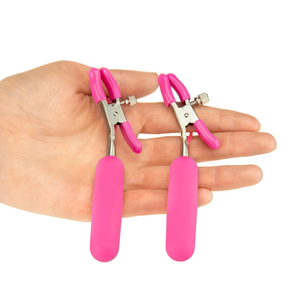 Adjustable Vibrating Nipple Clamps with 10 Modes – Intense Bullet Vibrator Clips for Women & Couples - image 1