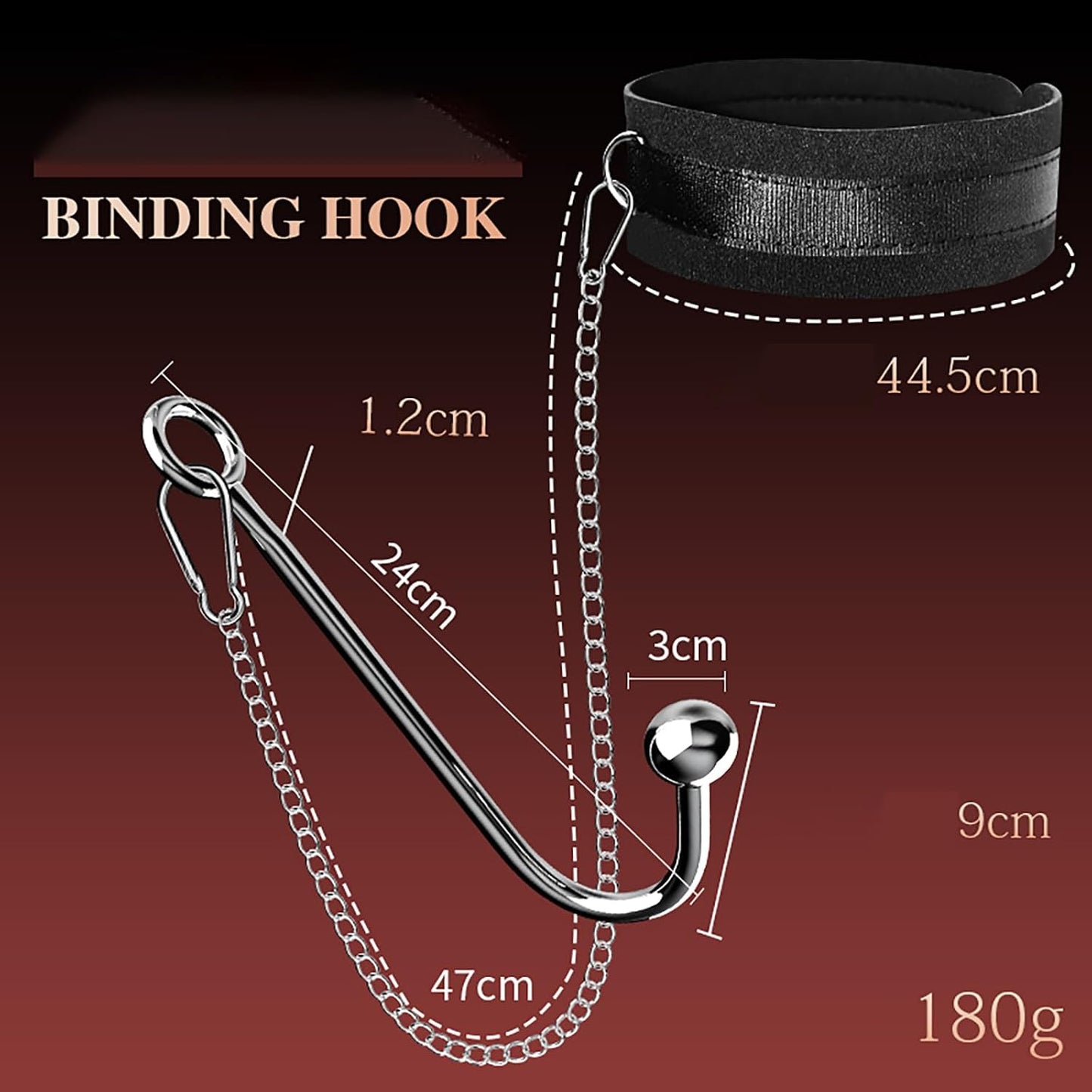 Metal Anal Hook with Leather Collar Sexual Kits - image 0