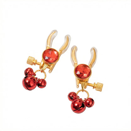 Bells Nipple Clamps Clips Rhinestone - Red - image 6