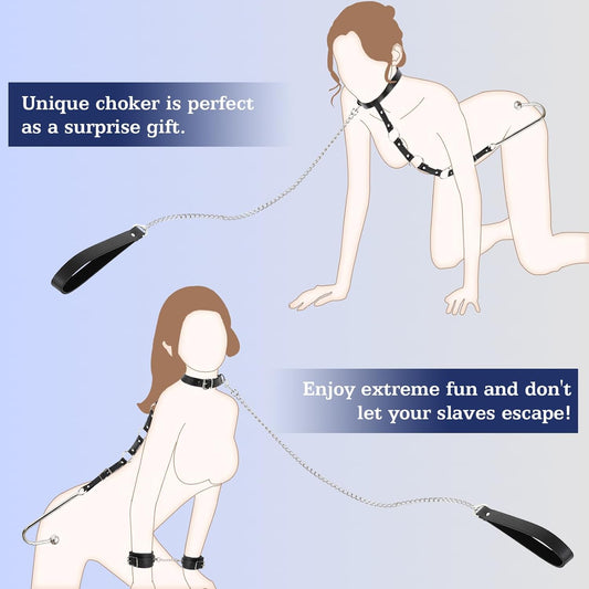Leather Bondage Set With Anal Hook - image 0
