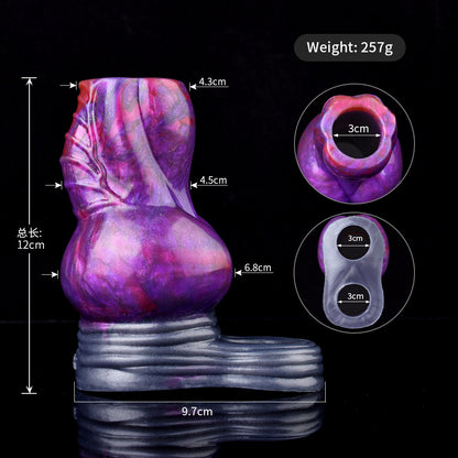 Silicone Cock Sleeve Monster Dragon Big Knot Penis Extender - A - image 14