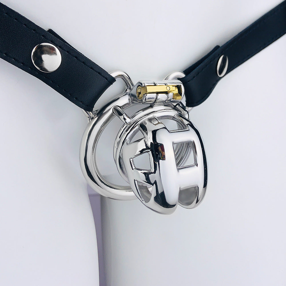 Locked Down Penis Chastity Cage with Belt - Nano -55MM Circular Ring - image 5