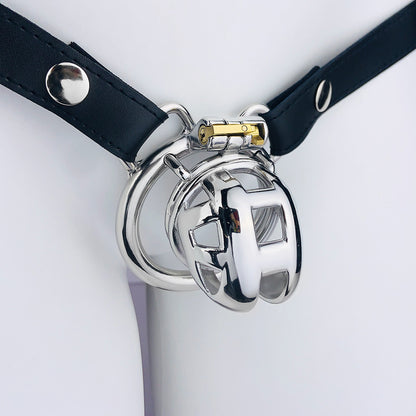 Locked Down Penis Chastity Cage with Belt - Nano -55MM Circular Ring - image 5