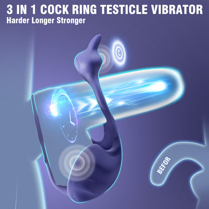 Vibrating Cock Ring with Testicle Vibrator APP Remote Control & 3 in 1  - image 8