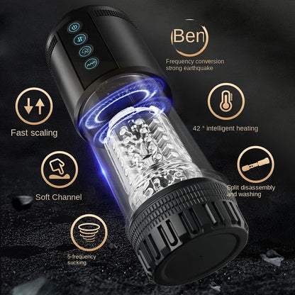 1 In 1 Vibrating Oral Sex Masturbator Cup - image 6
