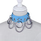 Unisex Punk PU Leather Choker Rock  - Sky Blue - image 6