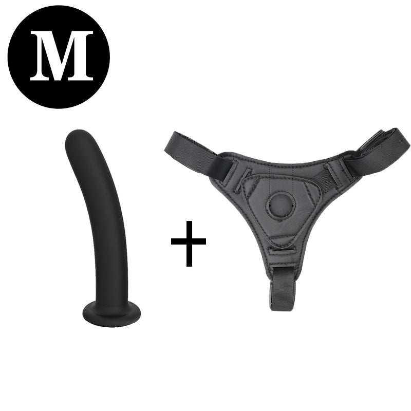 Silicone Strap-on Dildo - Black - M - image 3
