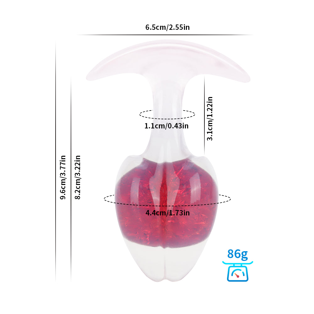 Crystal Vault Glass-Embedded Silicone Plug - Red - M - image 12