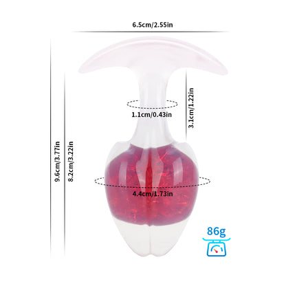 Crystal Vault Glass-Embedded Silicone Plug - Red - M - image 12