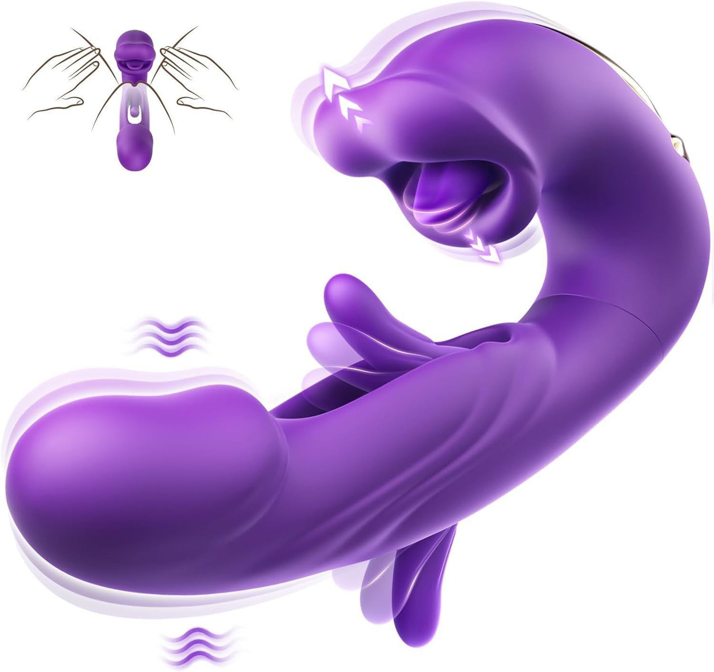 Flapping Clit Vibrator - Kissing Mouth & Vibration - Purple - image 4