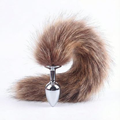 Brown Fox Tail Butt Plug • 18.1 Inch Tail - image 2