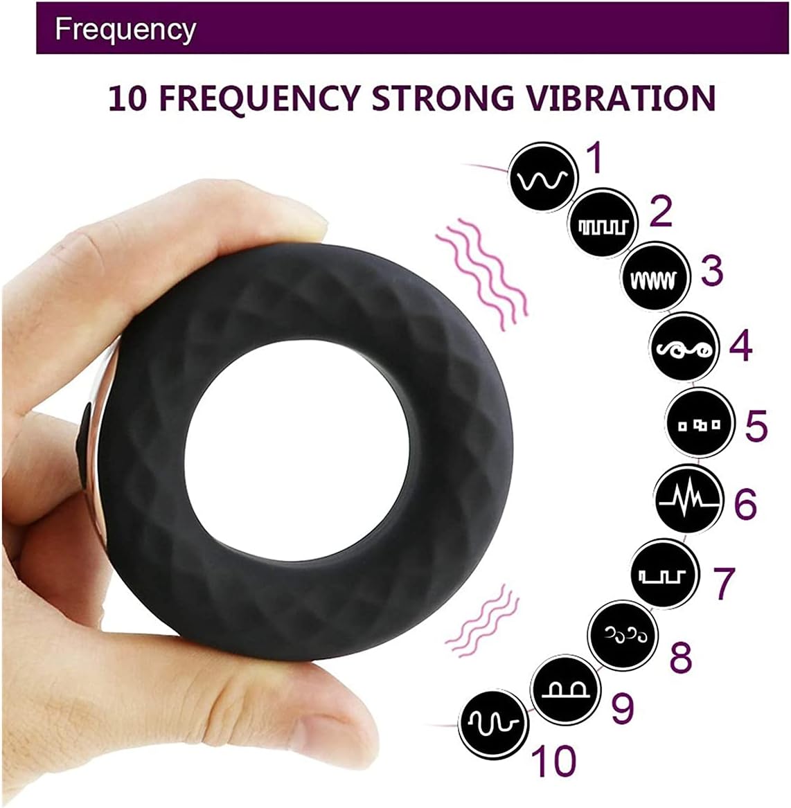 Electric Cock Ring (Delay 10 Vibration Modes+Clitoris Stimulation) - image 6