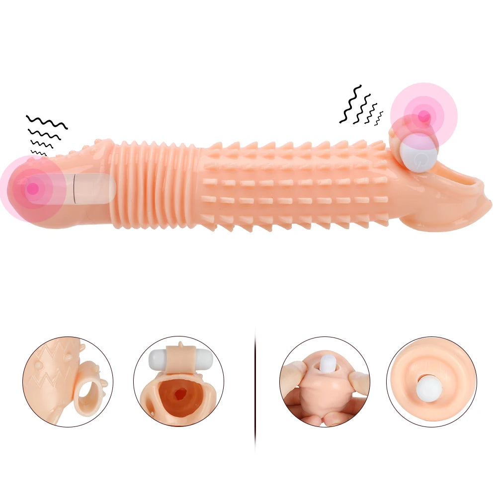 Vibrating Cock Sleeve Penis Enlargement Extender  - image 1