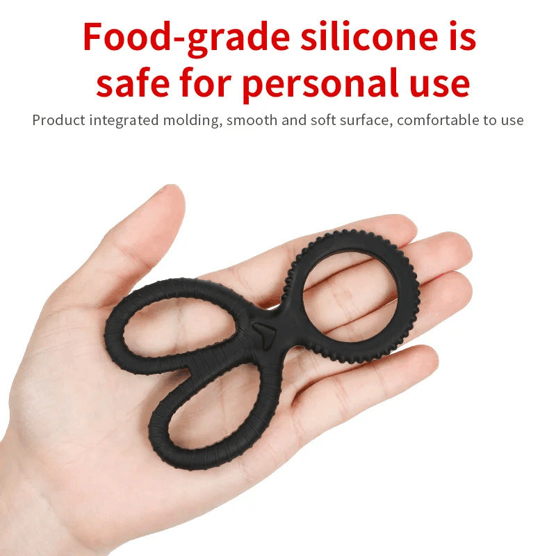 1 Pcs Men Sex Toy Cock Ring Silicone Scissor Triple Ring Ring Waterproof High Elasticity - image 5