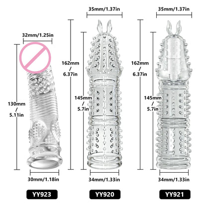 Penis Crystal Sleeve 1CM Thick Spike Cock Enlargement  - image 3