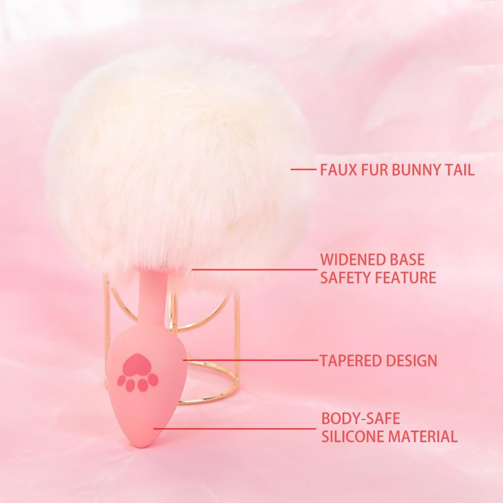 Bunny Tail Anal Butt Plug (Rabbit and Fox) - White Bunny - image 2