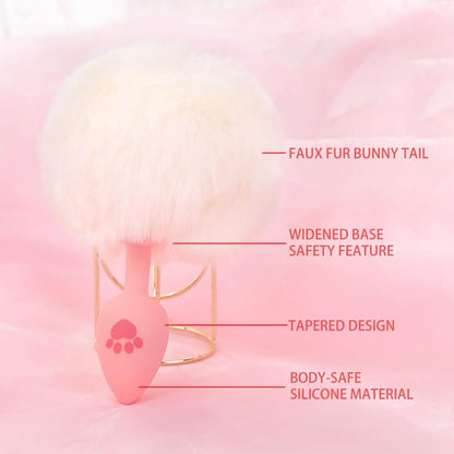 Bunny Tail Anal Butt Plug (Rabbit and Fox) - White Bunny - image 2