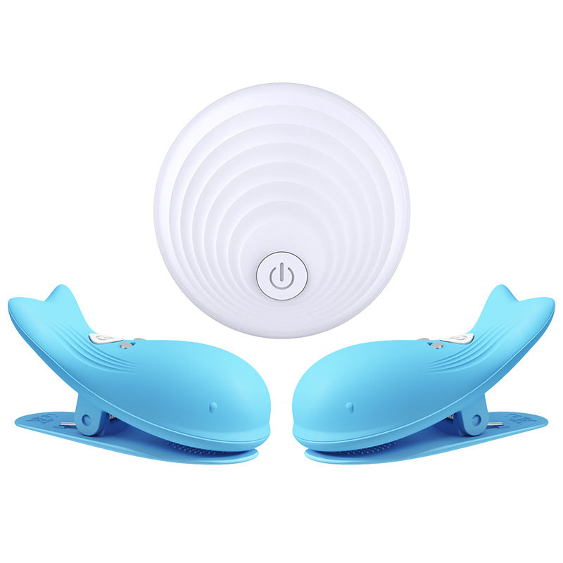 USB Rechargeable Eletric Nipple Clamps with Remote Control - Blue - image 4