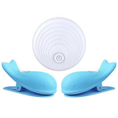 USB Rechargeable Eletric Nipple Clamps with Remote Control - Blue - image 4