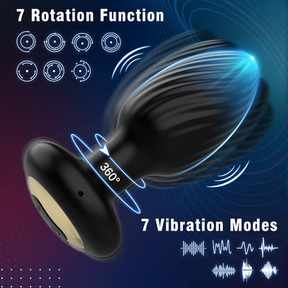 360° Rotation Prostate Vibrating Butt Plug - image 1