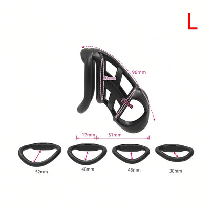 StealthCore Male Chastity Cage - Black L Arc Ring - image 9