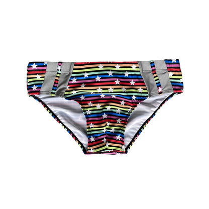 USA Silver Stud Rainbow Swim Briefs Men Underwear - image 4