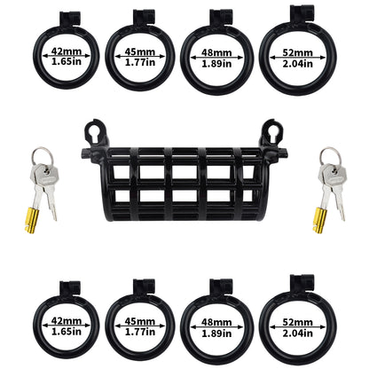 Dual Channel Chastity Cage - Black - image 5