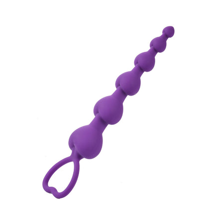 14cm Silicone Anal Beads - Purple - image 1