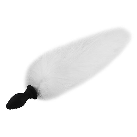 Detachable Fox Tail Vibrating Anal Plug with Remote - Pure White  Vibrating - image 0