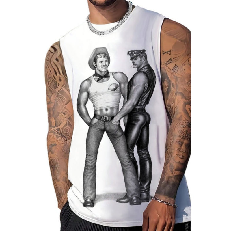 Men's Tom Of Finland Print Tank Top - Tom Of Finland - 5XL - image 0