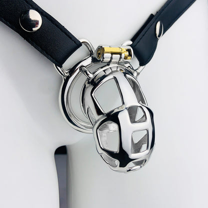 Locked Down Penis Chastity Cage with Belt - Standard -55MM Circular Ring - image 7