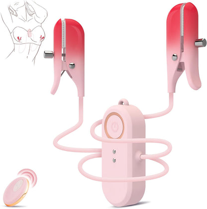 DuoPulse – 2-in-1 Wearable Nipple Clamp Vibrator - Pink - image 3