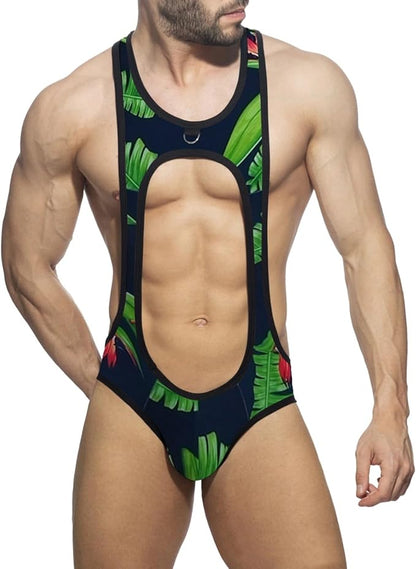Mens Jockstrap Bodysuit  - X-Green - XXL - image 13