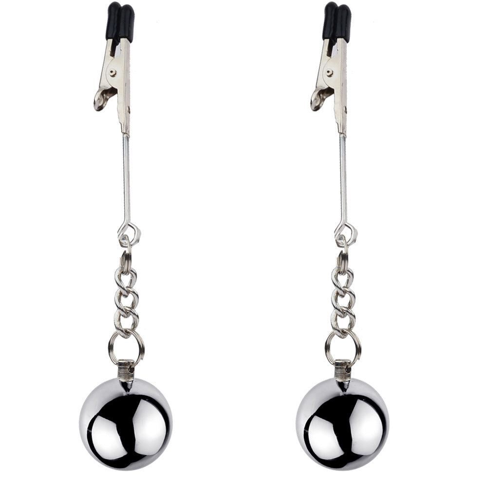 BDSM Chain Nipple Clamps Nipple Clips - Silver - image 0